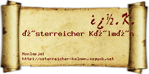 Österreicher Kálmán névjegykártya