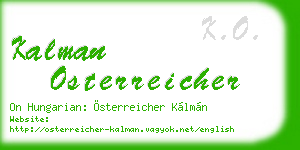 kalman osterreicher business card