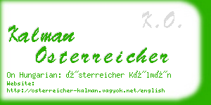 kalman osterreicher business card